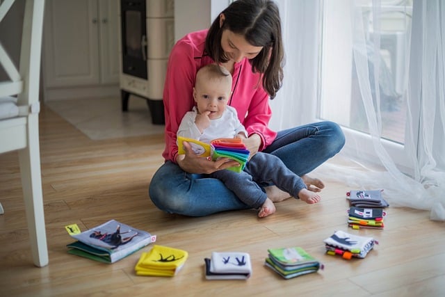 Mother Reading To Baby On A Cozy Floor